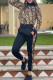 Black Fashion Street Print Patchwork Letter Long Sleeve Two Pieces