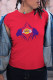 Red Casual Street Print Patchwork O Neck T-Shirts