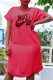 Yellow Pink Casual Print Patchwork O Neck Irregular Dress Dresses