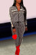 Black Fashion Casual Print Patchwork Letter Long Sleeve Two Pieces