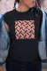 Black Casual Vintage Print Patchwork O Neck T-Shirts