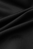 Black Casual Print Split Joint Outerwear