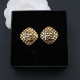 Gold Fashion Street Letter Hot Drill Earrings