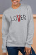Grey Casual Sportswear Print Patchwork Letter O Neck Tops
