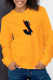 Yellow Casual Street Print Patchwork O Neck Tops