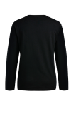 Black Casual Party Print Patchwork O Neck Tops
