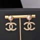 Gold Fashion Elegant Letter Patchwork Pearl Earrings