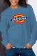 Blue Casual Sportswear Print Patchwork O Neck Tops