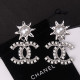 Silver Fashion Elegant Letter Patchwork Hot Drill Earrings