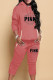 Brown Casual Print Patchwork Hooded Collar Long Sleeve Two Pieces