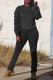 Black Fashion Casual Solid Fold O Neck Long Sleeve Two Pieces