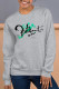 Grey Casual Street Print Patchwork Letter O Neck Tops
