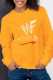 Yellow Sweet Work Print Letter O Neck Tops