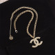 Gold Fashion Elegant Letter Hot Drill Necklaces