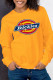 Yellow Casual Sportswear Print Patchwork O Neck Tops