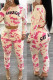 Red Fashion Casual Letter Print Basic O Neck Long Sleeve Two Pieces