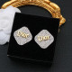 Gold Fashion Simplicity Letter Hot Drill Earrings