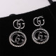 Black Fashion Simplicity Letter Patchwork Hot Drill Earrings