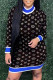 Black Fashion Casual Print Patchwork O Neck One Step Skirt Dresses