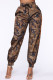 Yellow Fashion Casual Camouflage Print Basic Regular High Waist Trousers