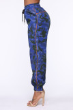 Yellow Fashion Casual Camouflage Print Basic Regular High Waist Trousers