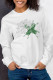 White Casual Street Print Patchwork Letter O Neck Tops