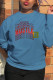 Blue Casual Street Print Patchwork Letter O Neck Tops