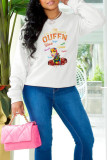 Grey Street Vintage Print Patchwork O Neck Tops