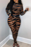 Black Fashion Sexy Patchwork See-through O Neck Skinny Jumpsuits