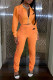Orange Fashion Casual Print Patchwork Turndown Collar Long Sleeve Two Pieces