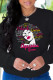 Black Casual Sweet Print Patchwork Letter O Neck Tops