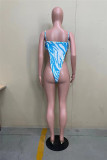 Colour Fashion Sexy Print Hollowed Out Swimwears Set