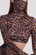 Leopard Print Street Print Patchwork Turtleneck Tops