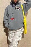 Pink Casual Street Print Patchwork Hooded Collar Tops