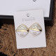 White Fashion Simplicity Letter Patchwork Hot Drill Earrings