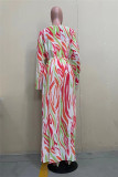 Colour Fashion Sexy Print Hollowed Out Swimwears Set