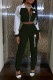 Black Fashion Sportswear Print Letter Turndown Collar Long Sleeve Two Pieces