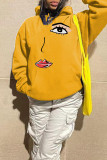 Pink Casual Street Print Patchwork Hooded Collar Tops