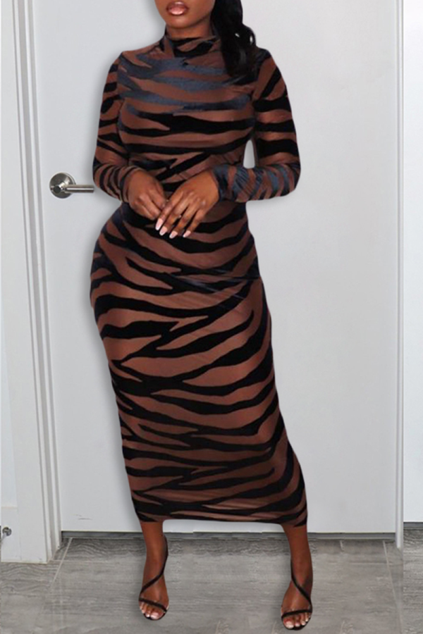 Black Sexy Patchwork See-through O Neck Pencil Skirt Dresses