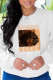 White Casual Daily Print Patchwork O Neck Tops