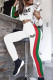 White Fashion Casual Letter Print Patchwork Hooded Collar Long Sleeve Two Pieces