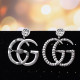 Silver Fashion Letter Patchwork Earrings