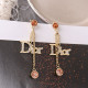 Pink Fashion Daily Letter Patchwork Hot Drill Earrings