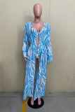 Colour Fashion Sexy Print Hollowed Out Swimwears Set
