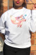 White Street Cute Print Patchwork O Neck Tops