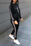 Grey Casual Leopard O Neck Long Sleeve Two Pieces