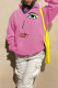 Pink Casual Street Print Patchwork Hooded Collar Tops