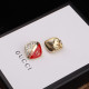 Red Fashion Simplicity Letter Patchwork Hot Drill Earrings