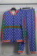 Royal Blue Fashion Street Letter Patchwork Mandarin Collar Long Sleeve Two Pieces
