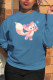 Blue Street Cute Print Patchwork O Neck Tops